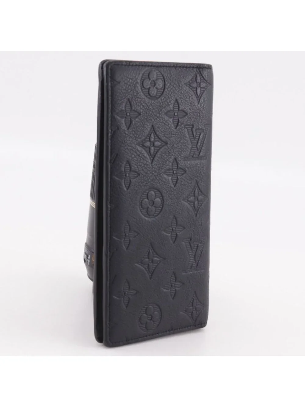 Louis Vuitton Portefeuille Brazza Monogram Shadow Leather Black Wallet